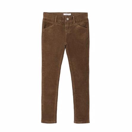 Skinny Fit Velour Bukser Stone Gray fra Name It