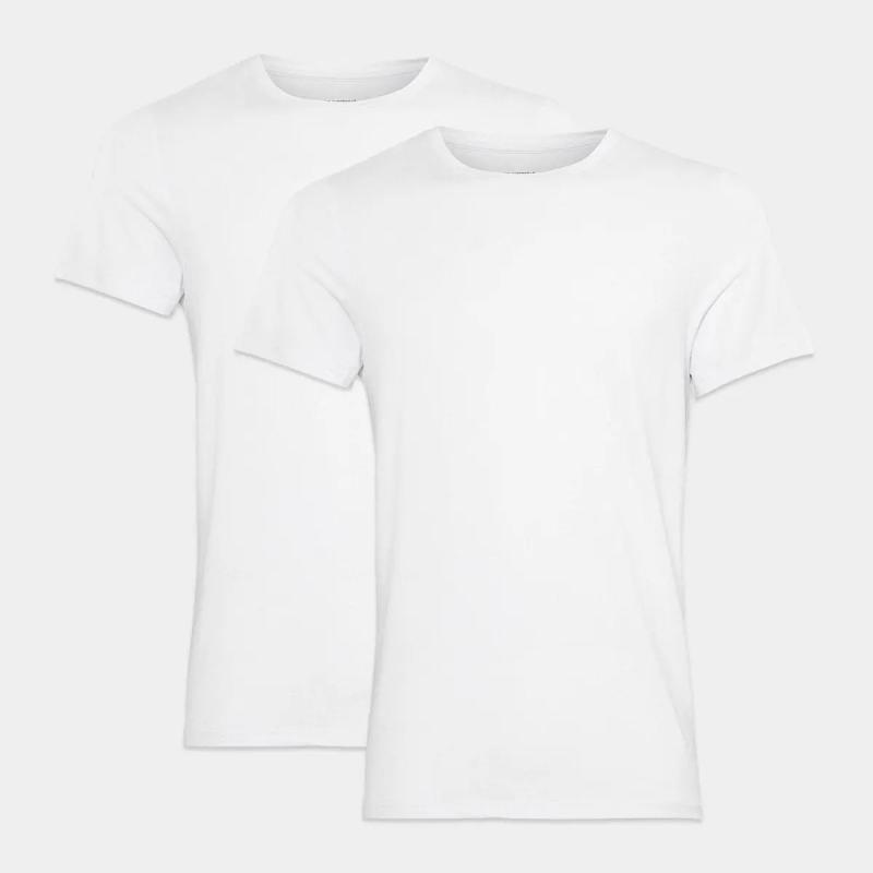 Hvide Slim Fit T-shirts i Bambus - 2 Pak fra JBS