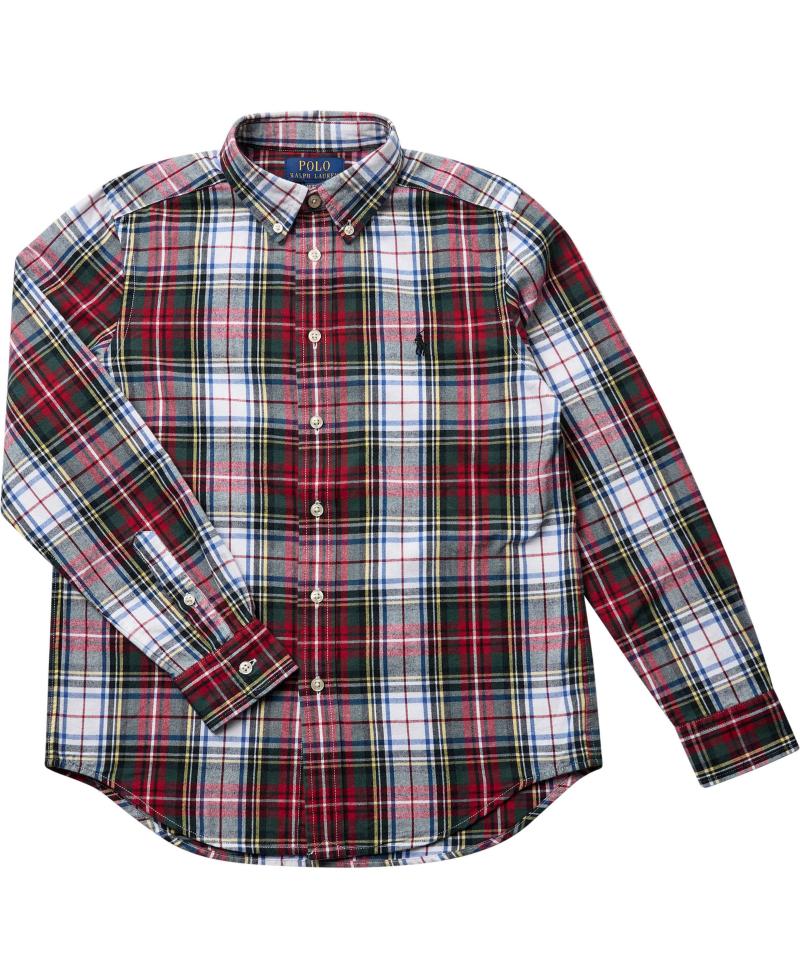 Polo Ralph Lauren Brushed Oxford Skjorte - Hvid/Rød Multi