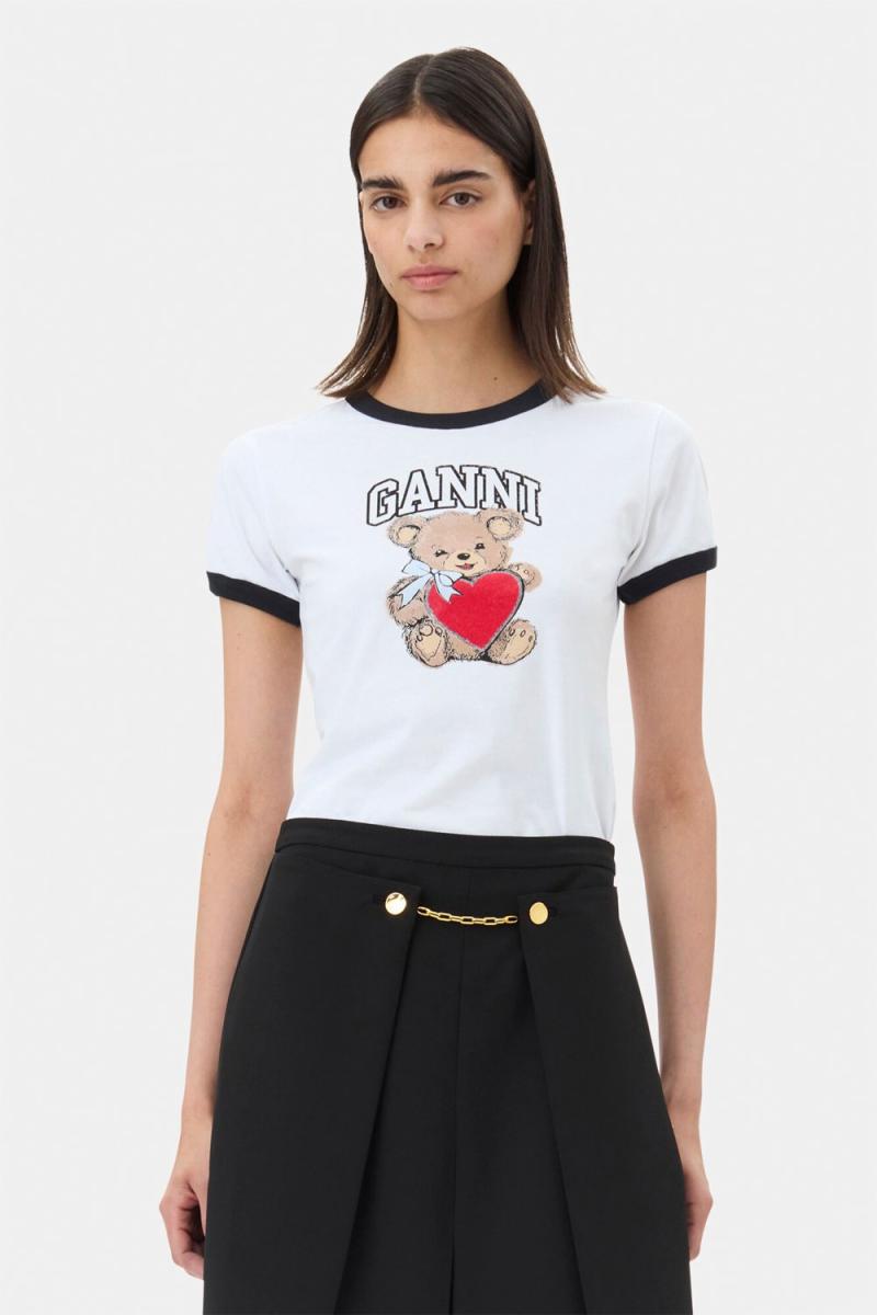 Basic Jersey Bear Small Tshirt fra Ganni