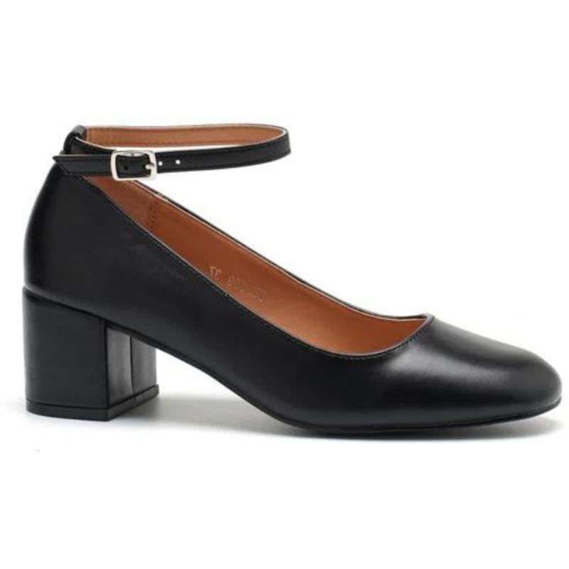 Dominique Dame Sko - Elegant Sort Sandal på Udsalg