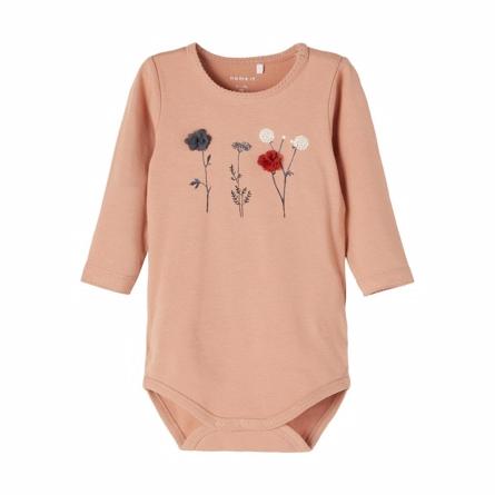 Sød langærmet bodystocking med blomster fra Name It