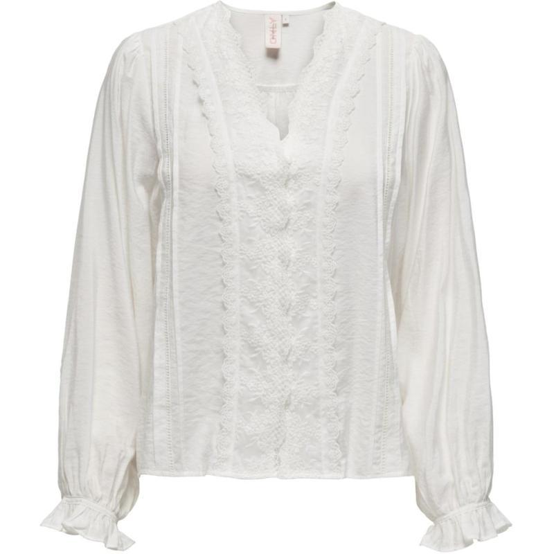 Dame Bluse Onlamanda  Bright White fra Only hos Klædeskabet.dk 5715601108417