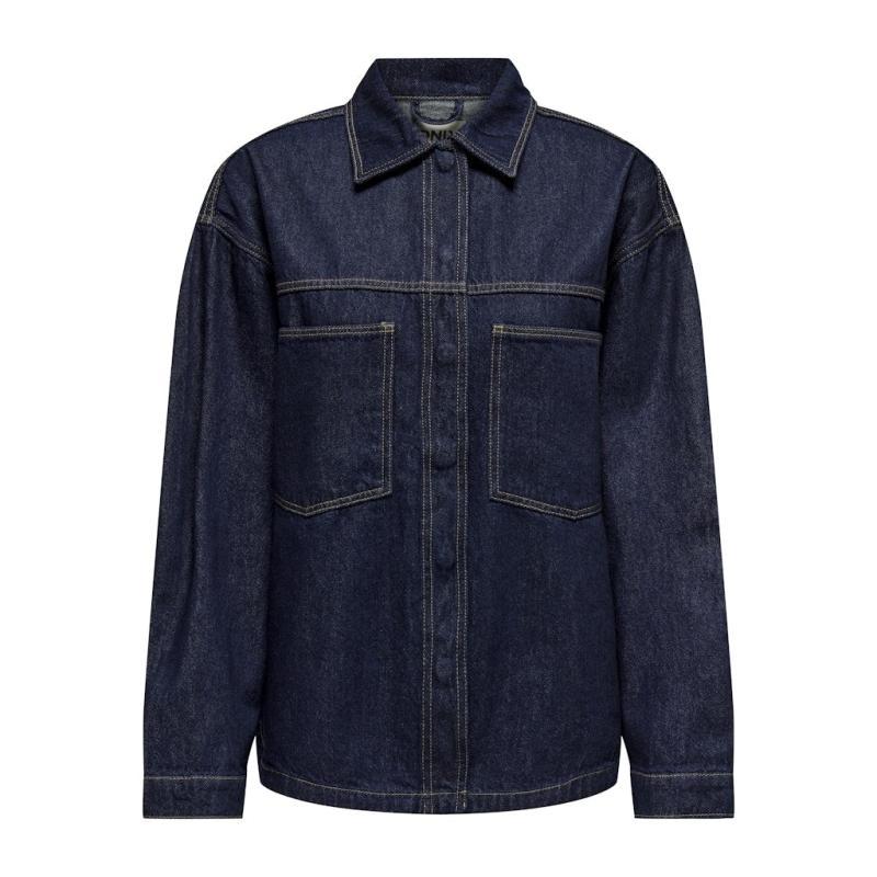 Dame Skjorte Onlemmie  Dark Blue Denim fra Only hos Klædeskabet.dk 5715674769997