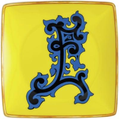 Bowl 12cm Sq. Flat, Holiday Alphabet E,   fra Versace