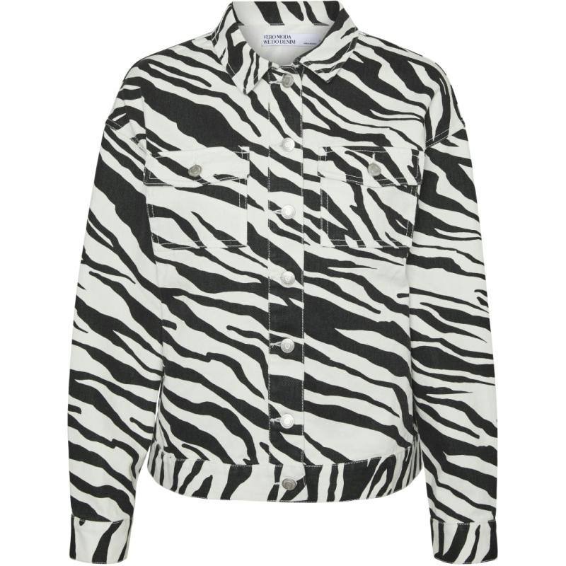 Zebra Jakke til Dame i Hvid og Sort fra Vero Moda