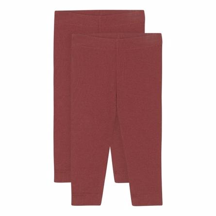 2 Pak Leggings Bordeaux Rød fra Birkholm
