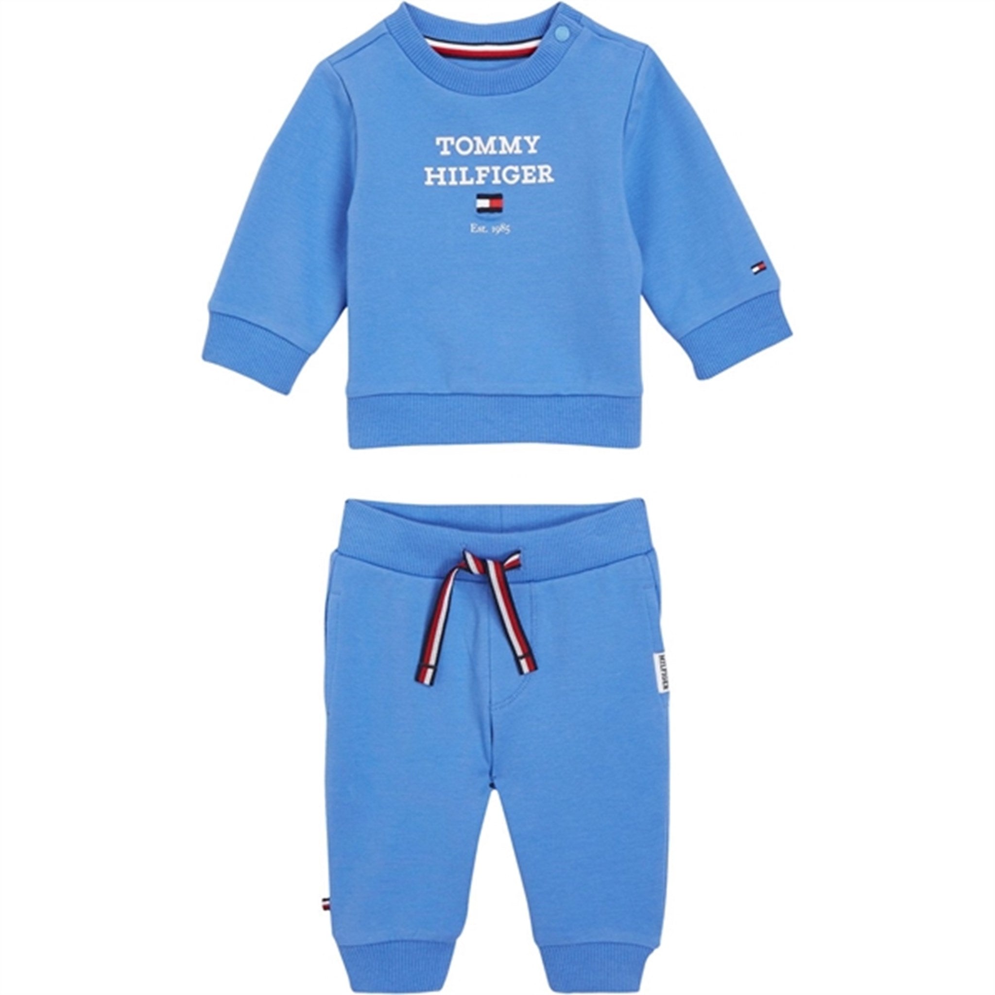 Tommy Hilfiger Baby Th Logo Sæt i Blå - Økologisk Kvalitet