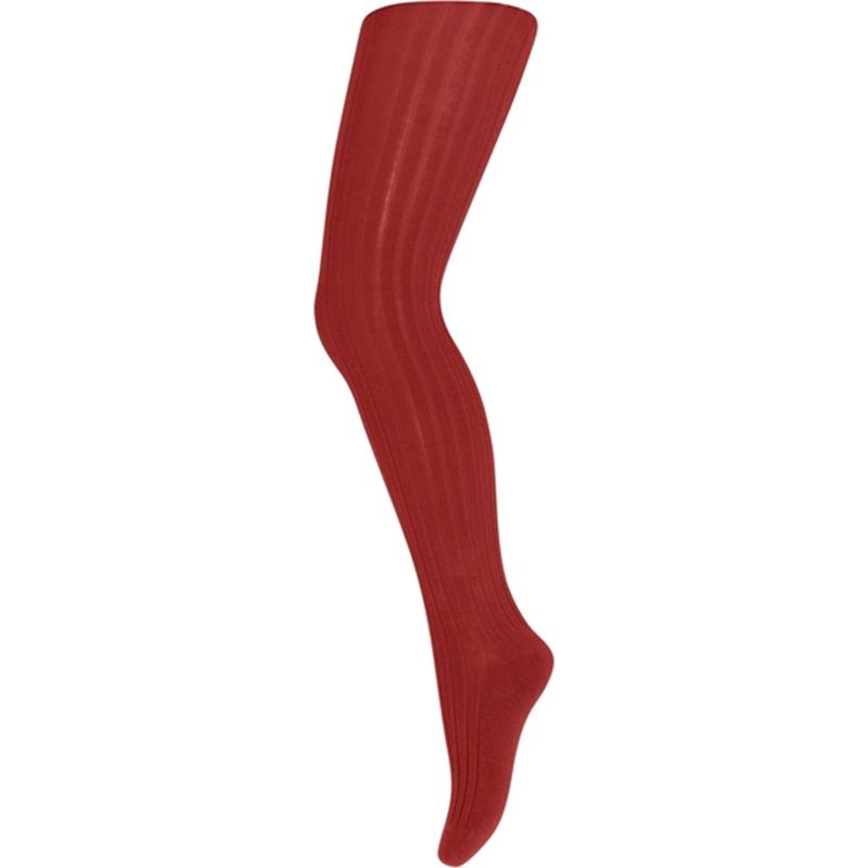 130 Bomuld Rib Tights 1315 Tomato   Str. 100 fra Mp Danmark