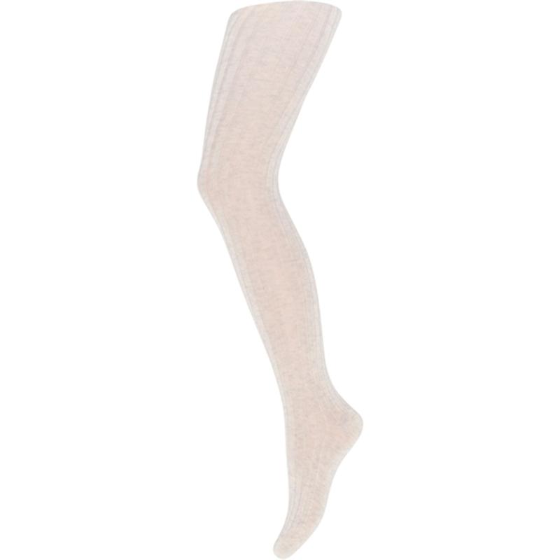 130 Bomuld Rib Tights 499 Creme Melange   Str. 100 fra Mp Danmark