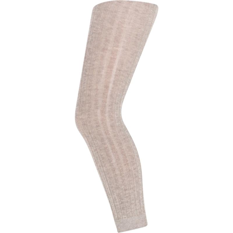 230 Bomuld Rib Leggings 489 Light Brown Melange   Str. 140 fra Mp Danmark