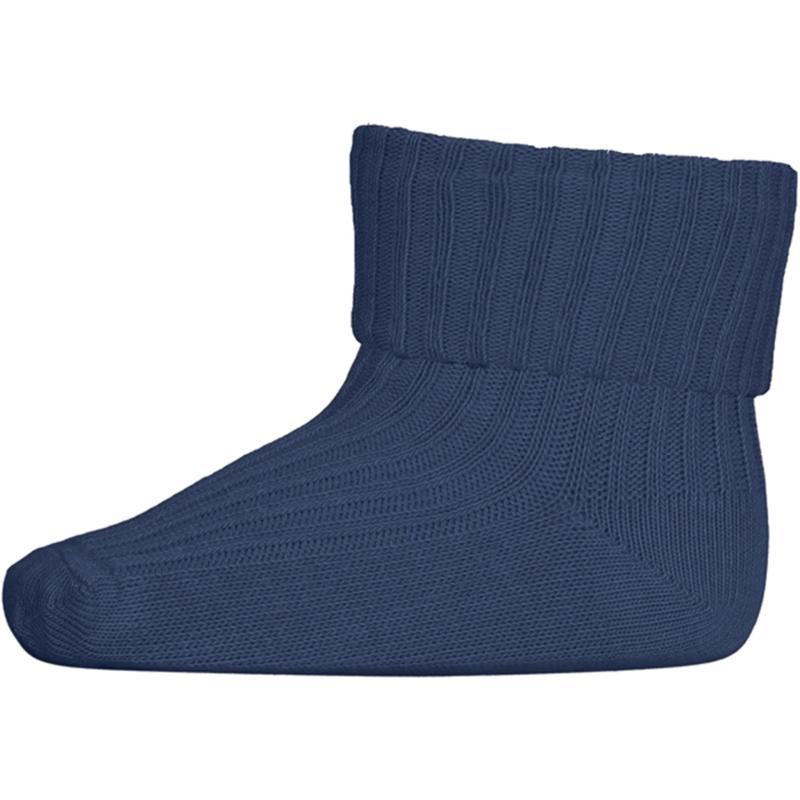 533 Bomuld Rib Baby Strømper 302 True Blue   Str. 15 16 fra Mp Danmark