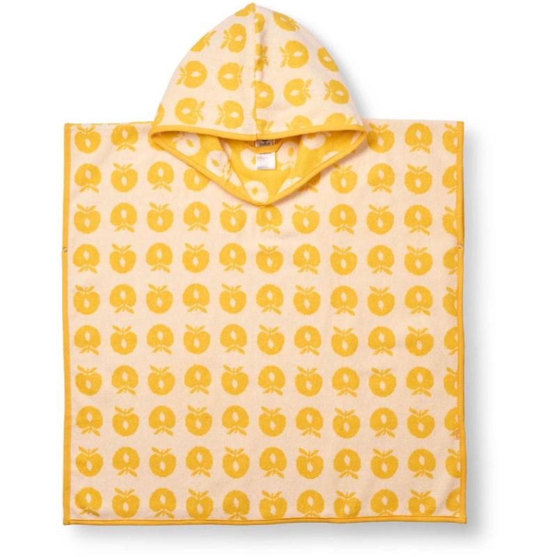 Yellow Badeponcho Til Børn Med æbler   Str. 1 3 år fra Småfolk
