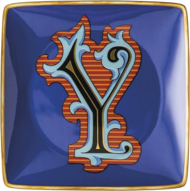 Bowl 12cm Sq. Flat, Holiday Alphabet Y,   fra Versace
