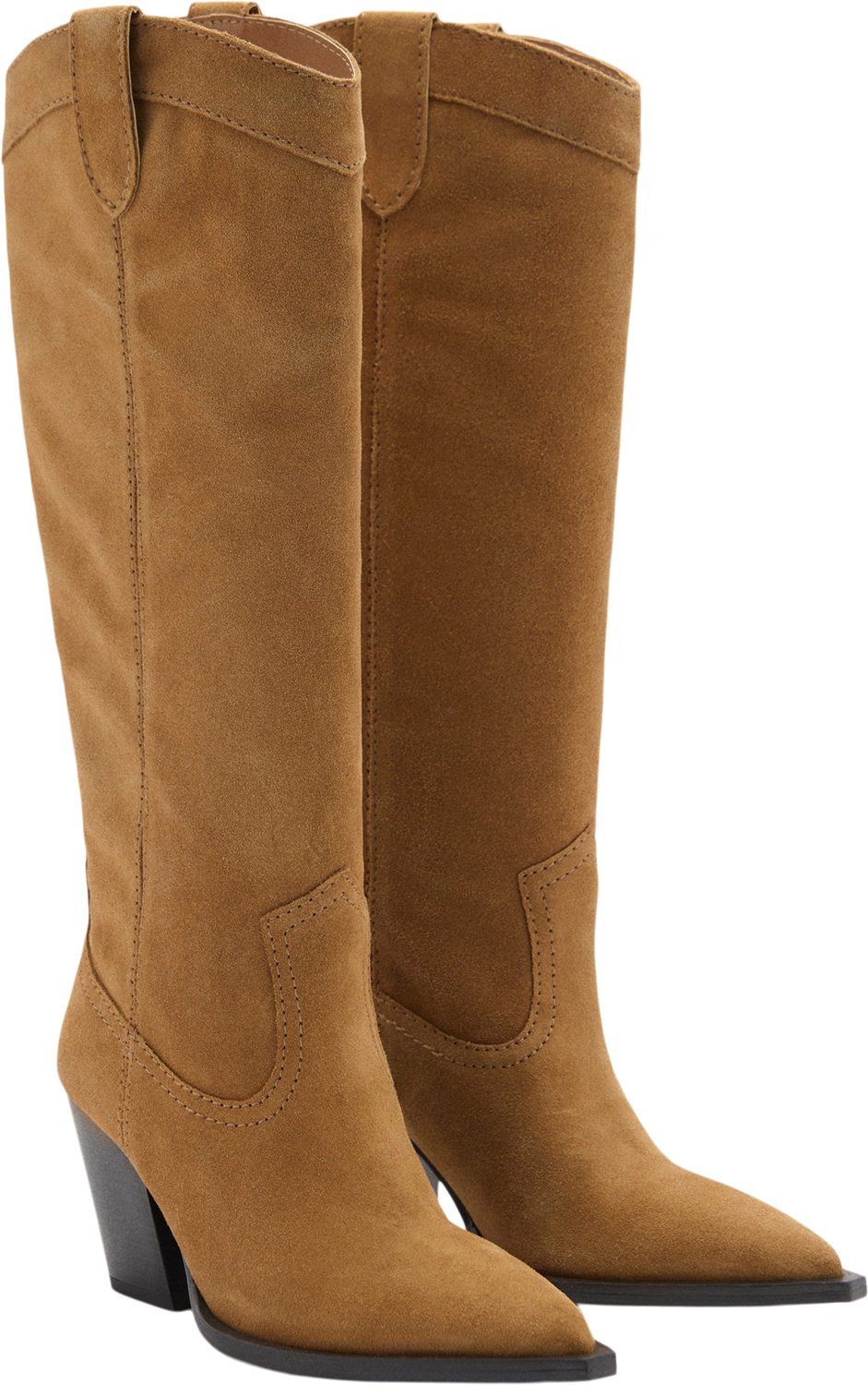 Suede Cowboy Boots fra Mango