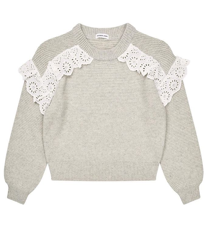 Bluse   Uld   Strik   Carmen   Oatmeal fra Designers Remix