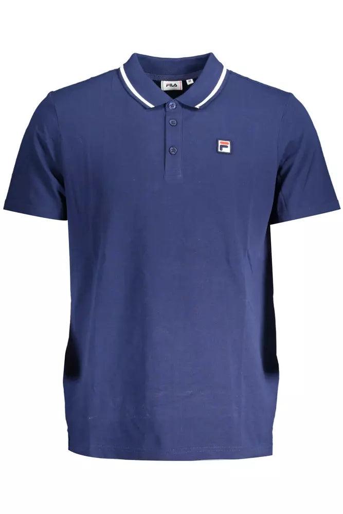 Blue Cotton Men Polo Shirt fra Fila hos Modeoutlet 4064556414878