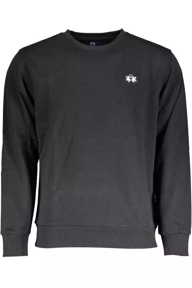 Black Cotton Men Sweater fra La Martina hos Modeoutlet 7613431374218