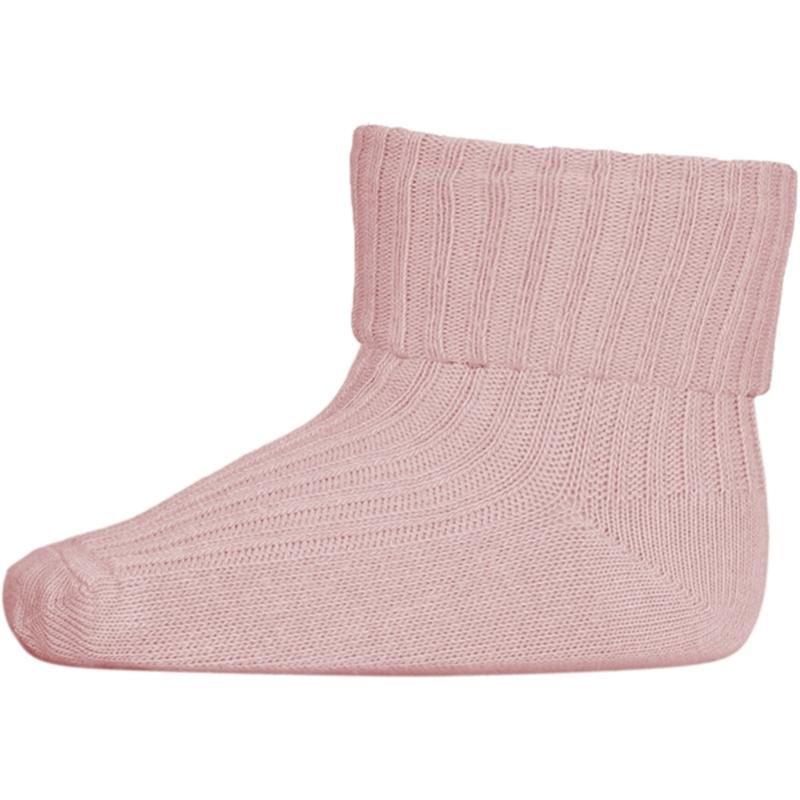 533 Bomuld Rib Baby Strømper 4150 Silver Pink   Str. 15 16 fra Mp Danmark