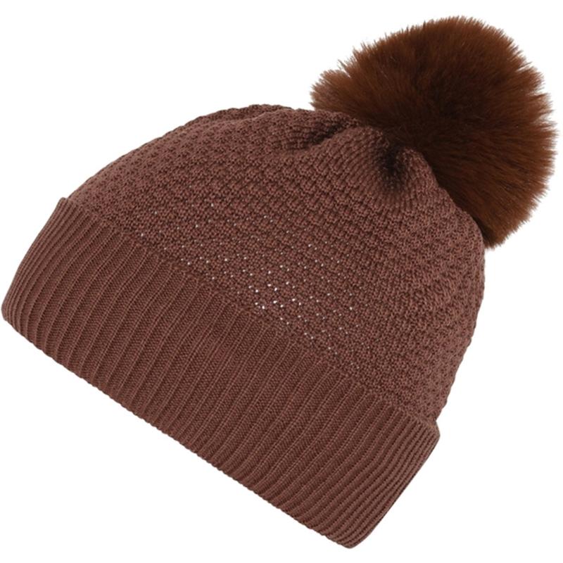 97502 Oslo Uld Beanie   Fake Fur Soft Brown   Str. 47 49 fra Mp Danmark