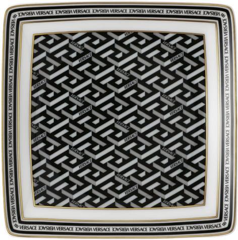 Bowl 12cm Sq. Flat, Signature Black, La Greca fra Versace