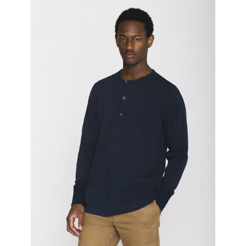 Bo Long Sleeve Henley Gots Vegan fra Knowledge Cotton Apparel