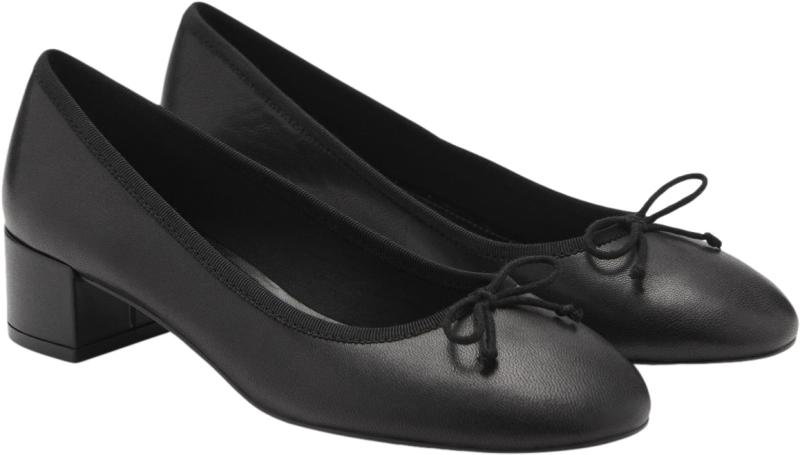 Bow Leather Heel Shoe fra Mango
