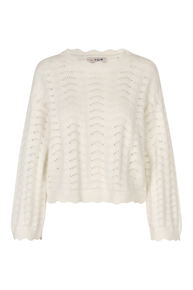 A View   Bluse   Beana Knit Blouse   Off White (levering Start Marts) fra A-view