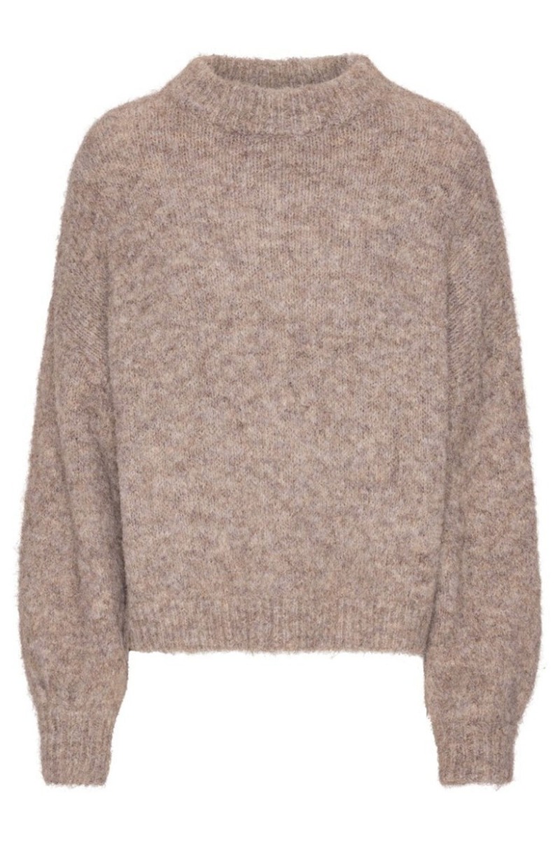 A View   Strik   Patrisia Solid Knit Pullover   Brown fra A-view