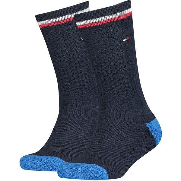 2 Pak Iconic Sports Strømper Midnight Blue   Str. 31 34 fra Tommy Hilfiger