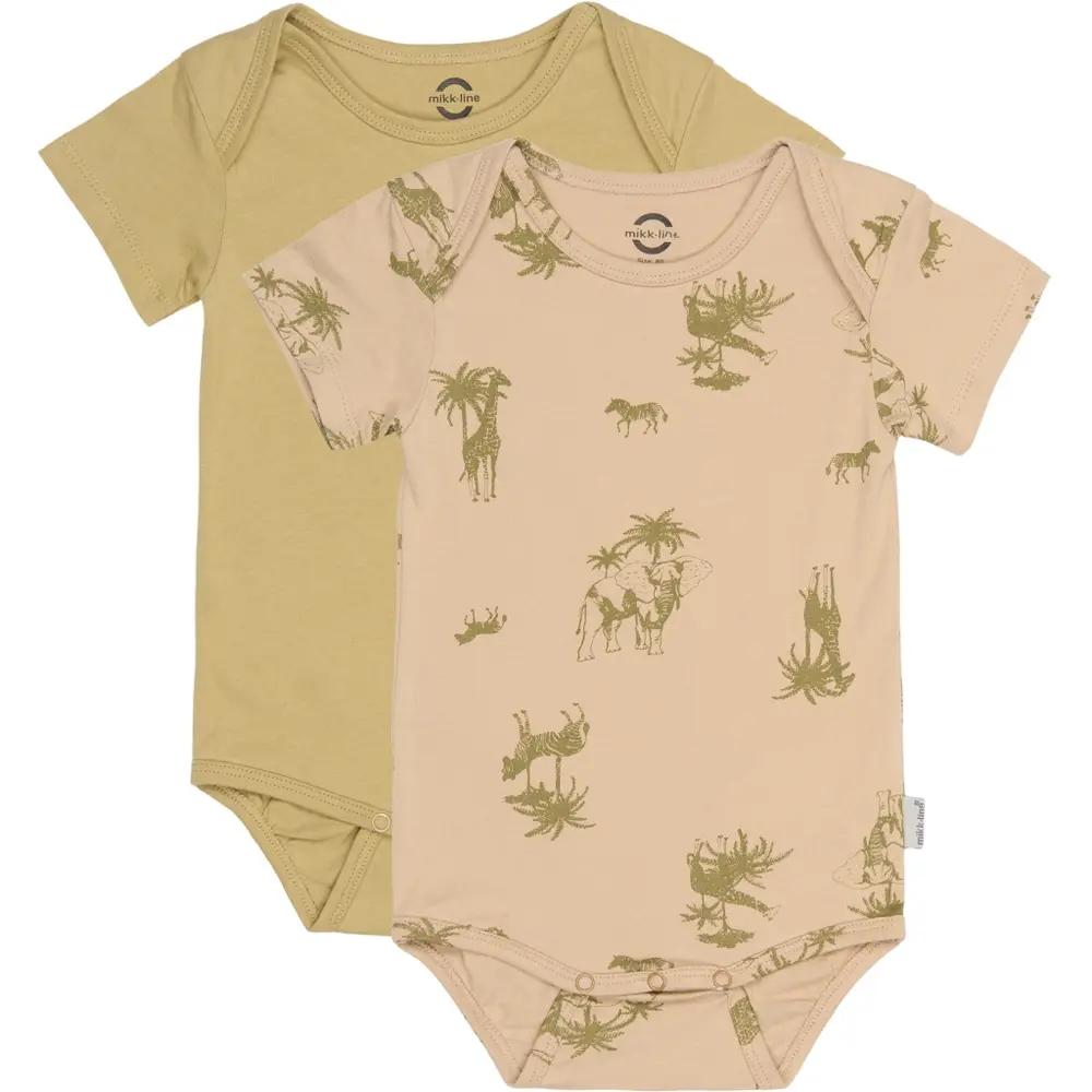 2 Pak Kortærmet Body   Gray Green   18 Mdr. fra Mikk-line