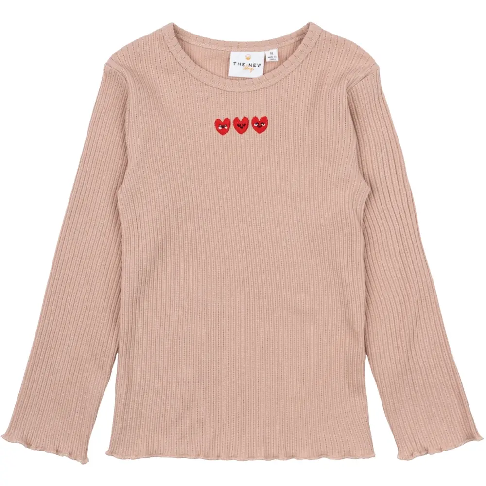 Neve Ls Rib T Shirt   Adobe Rose   80 fra The New Siblings