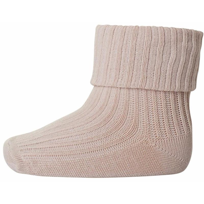 853 Ull Rib Bebis Strumpor Rose Dust   Str. 17 18 fra Mp Danmark