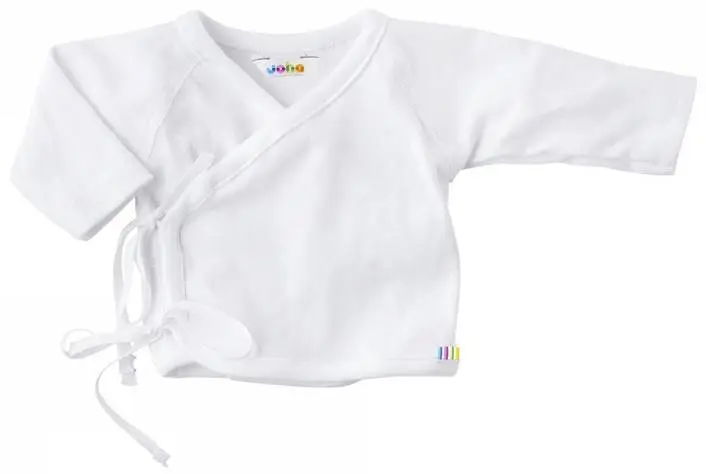 Babybluse Med Snor I Hvid Bomuld fra Joha