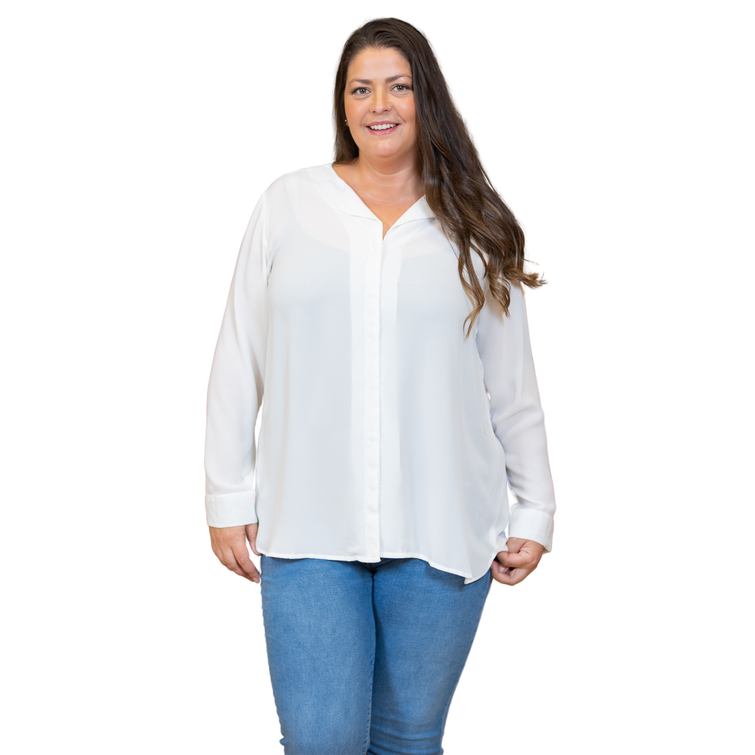 Clara Dame Bluse Plus Size  Bright White fra Steenholt hos dansk.dk 5712985479584