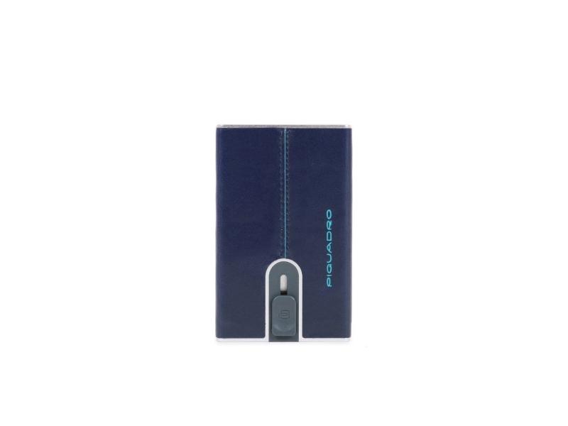 , Blue Square, Læder, Pung, Firkantet Slip System Med Pengeclips, Pp5358b2r Blu2, Blå, Mænd Mænd fra Piquadro