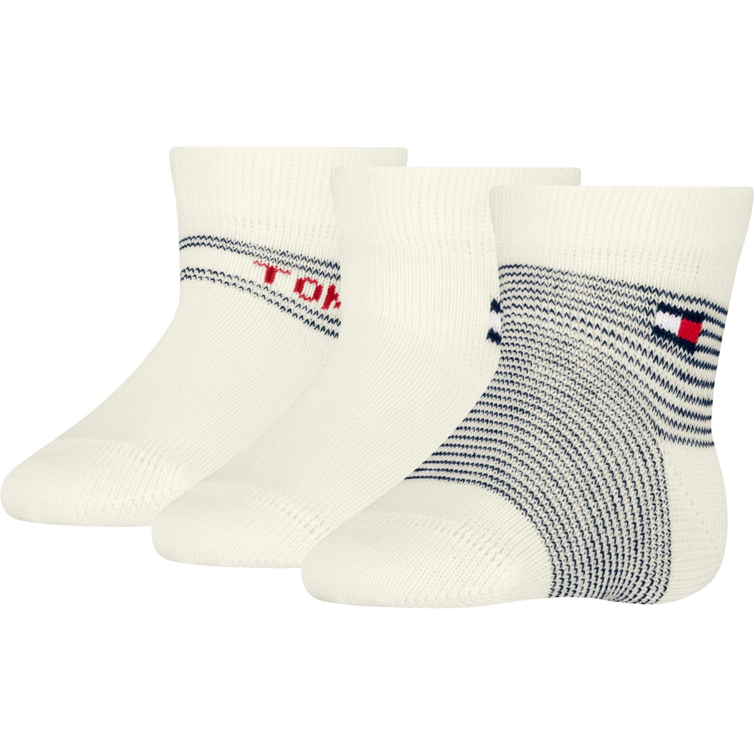 Tommy Original Baby Strømper 3 Pak Gaveæske Stripe   Str. 15 18 fra Tommy Hilfiger