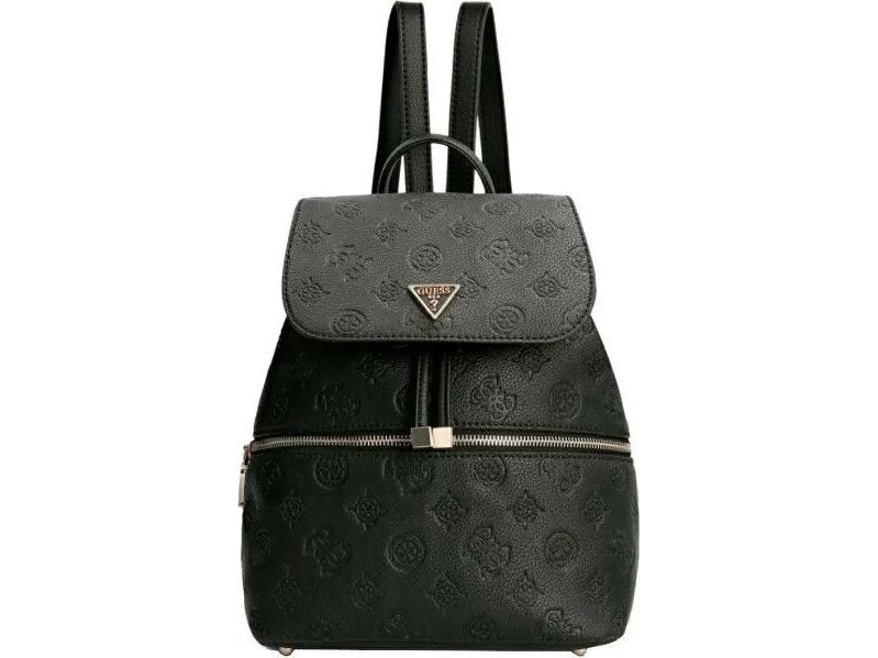 , Helaina, Synthetic Leather, Textile Backpack, Juodas, Lined Compartment, For Women, 24 X 30 X 13 Cm For Women fra Guess
