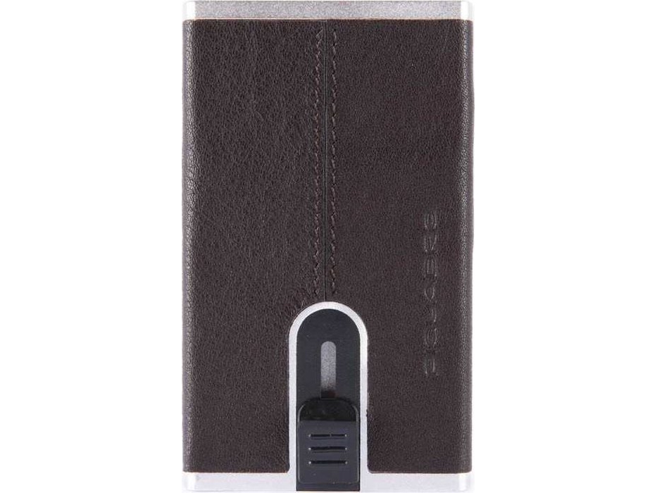 , Black Square, Leather, Card Holder, Square Sliding System, Pp4825b3r Tm, Brown, For Men For Men fra Piquadro