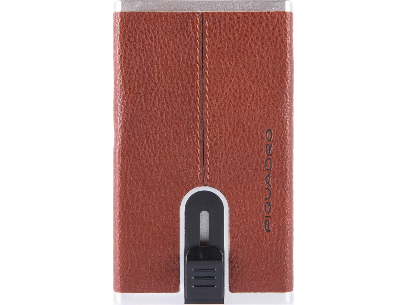, Blue Square, Leather, Card Holder, Square Sliding System, Pp4891b3r, Brown, For Men For Men fra Piquadro