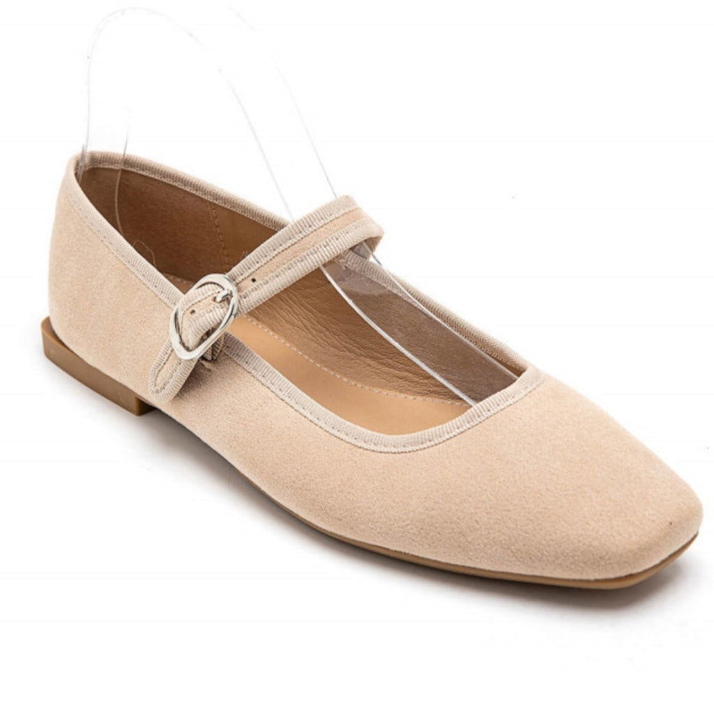 Adina Dame Ballerinaer 1772   Beige fra Shoes