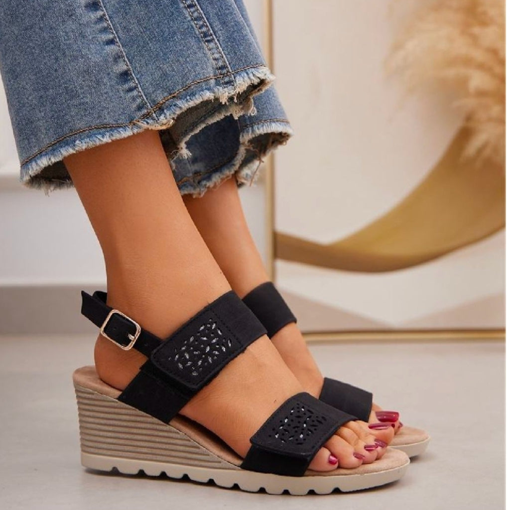Azurine Dame Sandaler 2253   Black fra Shoes