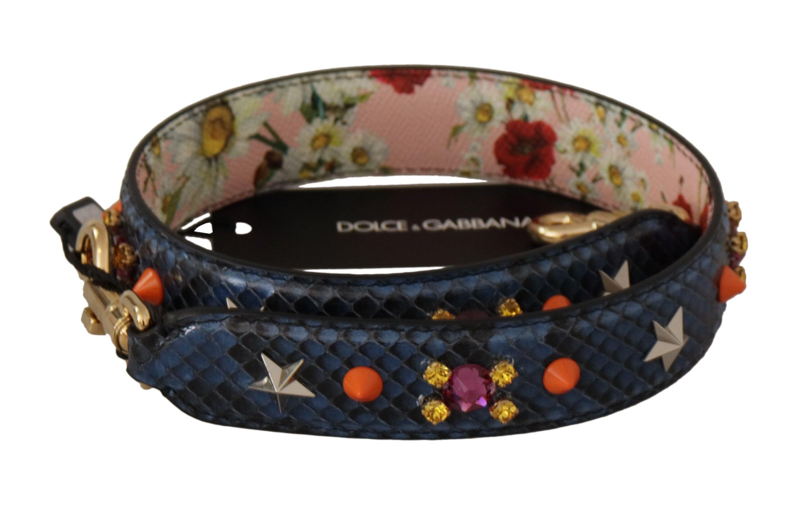 å Exotic æder Krystals Reversible Skulder Strap fra Dolce & Gabbana hos Modeoutlet 8053286083474