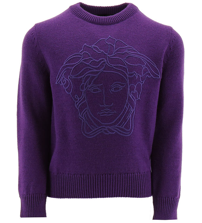 Bluse   Uld   Lilla M. Logo fra Versace