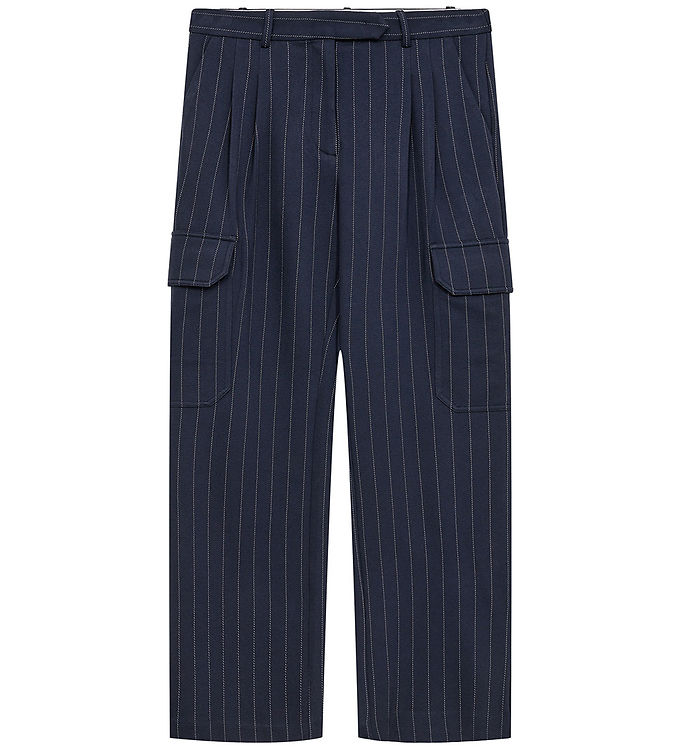 Bukser   Cargo   Zoe   Navy White Pinstripe fra Designers Remix