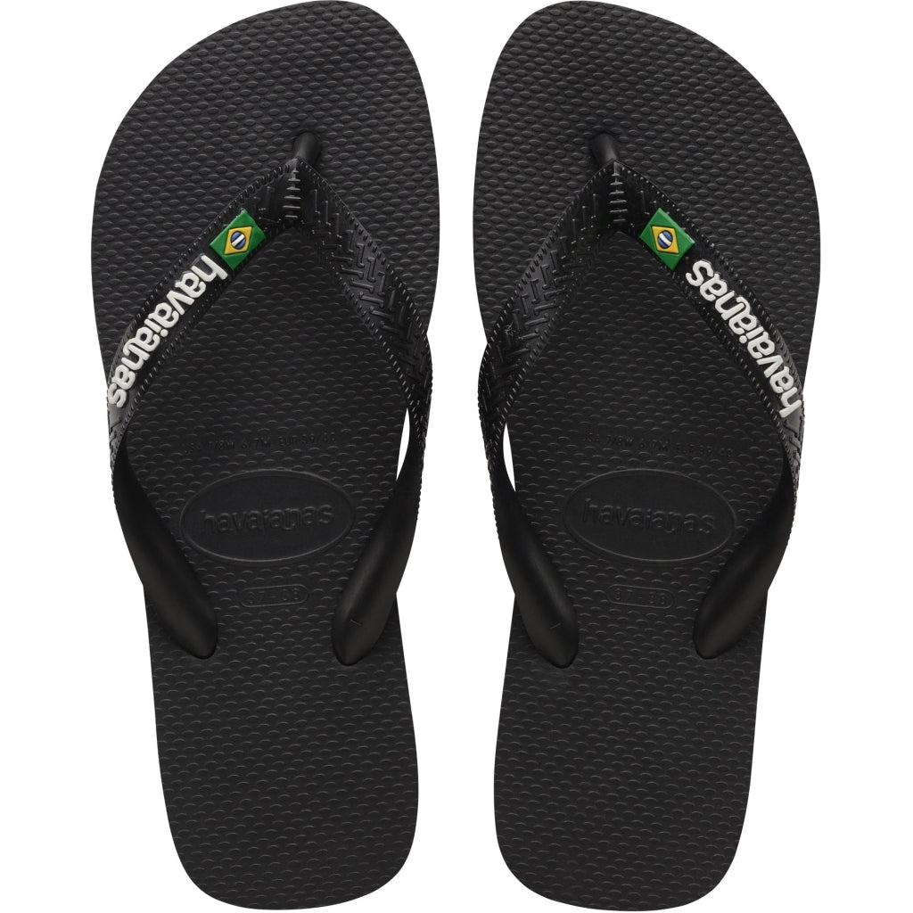 Slippers Unisex Brazil Logo 4110850   Black1069 fra Havaianas