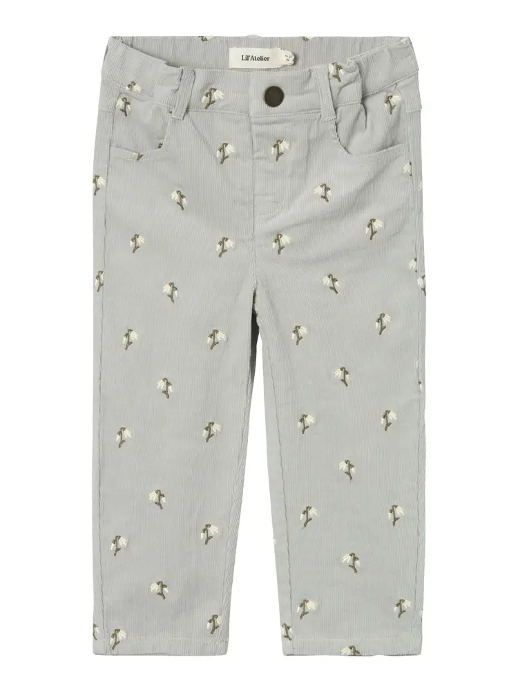 Bella Baggy Cord Bukser   Miragegray   104 fra Lil' Atelier