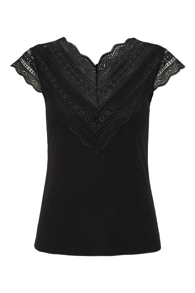Y.a.s   Top   Ellina Capsleeve Top   Black fra Yas