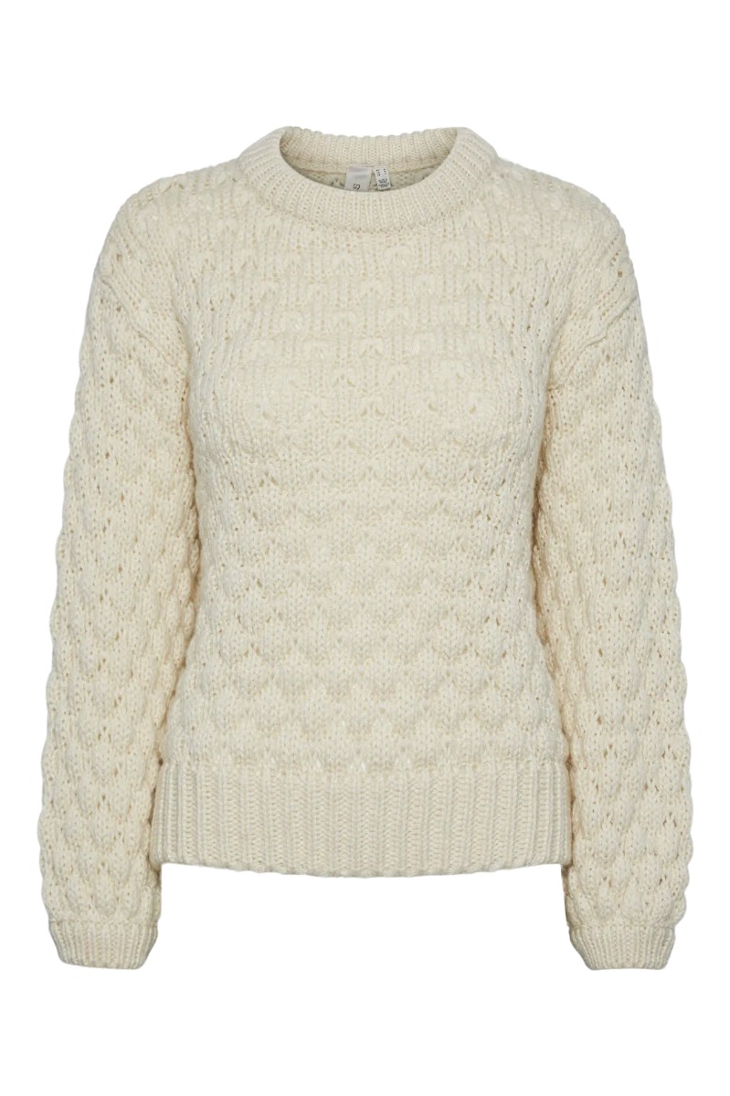 Y.a.s   Strik     Bubba Ls Knit Pullover   Birch fra Yas
