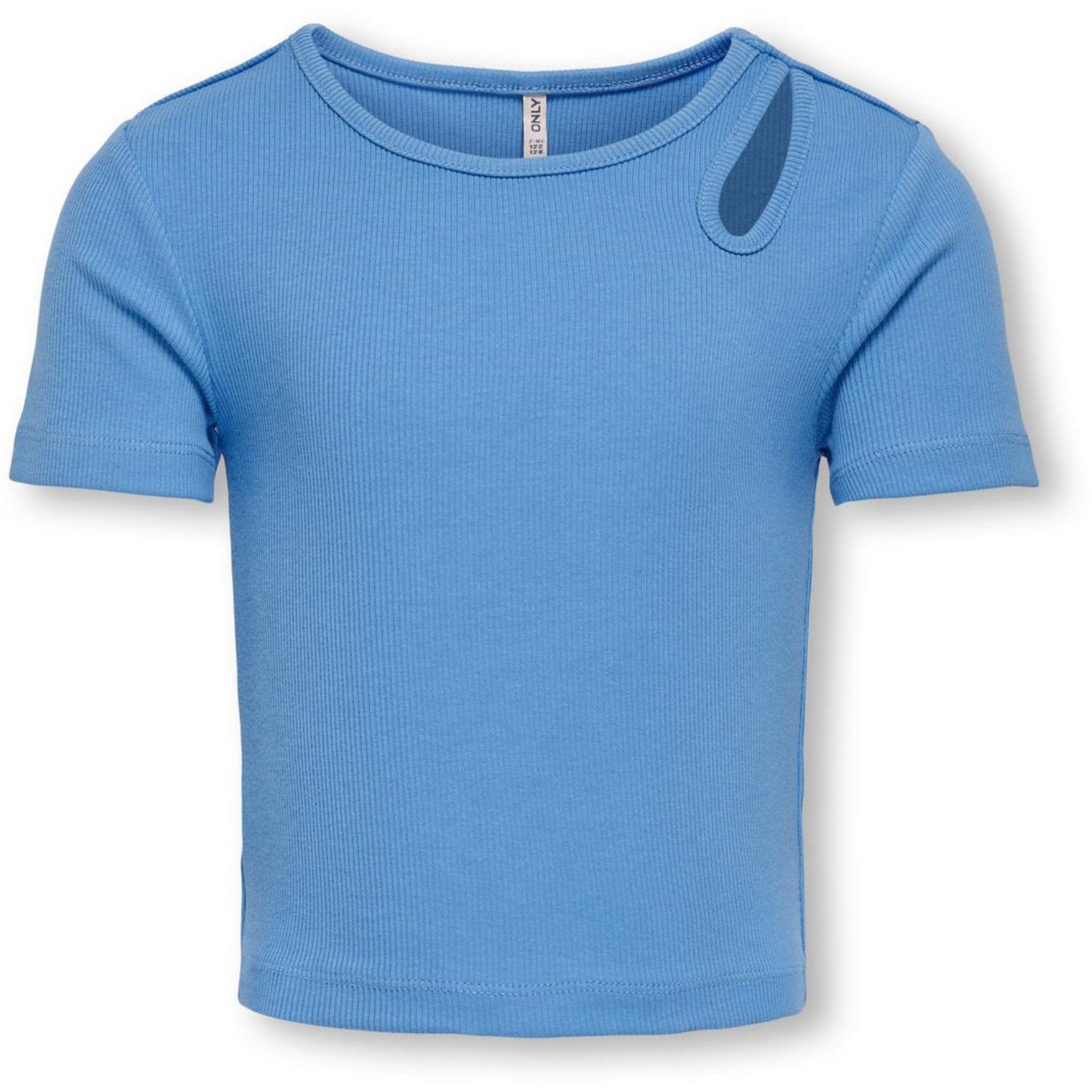 Azure Blue Shoulder Cut Out Nessa Life Cutout Top Noos   Str. 122 128 fra Kids Only